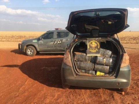 Honda furtado no sul do país era usado para levar 331 quilos de maconha