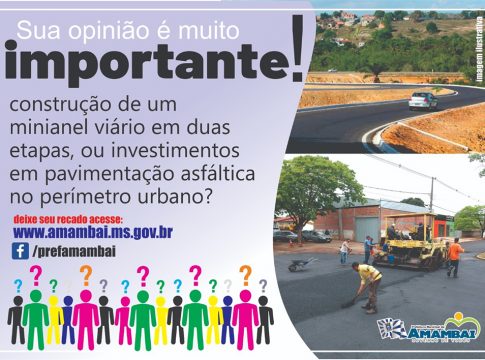 Prefeito Bandeira convoca população para votar sobre escolha de obras em Amambai