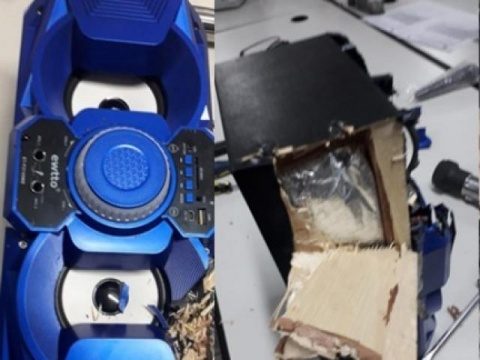 Traficante é preso tentando atravessar a fronteira com cocaína em caixa de som