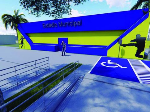 Estádio de Eldorado está sendo modernizado e iluminado
