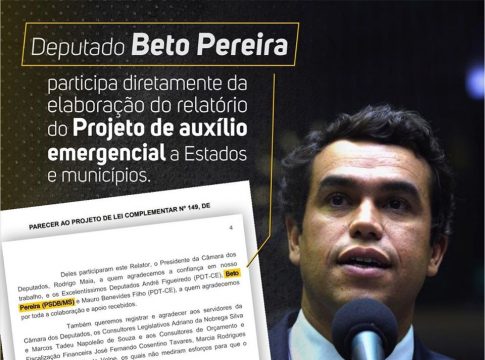 Deputado Beto Pereira vota favorável ao socorro a Estados e Municípios