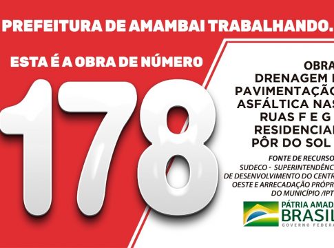 Prefeitura de Amambai lança, de forma virtual, novas obras da região norte do município