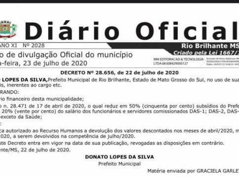 Prefeito de cidade de MS que cortou o próprio salário na pandemia, agora quer o dinheiro de volta