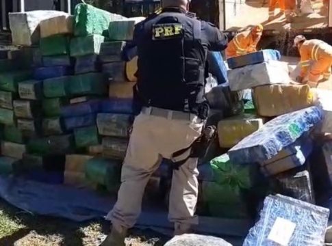 Bitrem de Mundo Novo é apreendido carregado com maconha na BR-277 e PRF ultrapassa marca de 100 toneladas apreendidas no PR