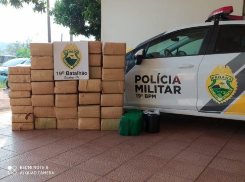 PM apreende mais de meia tonelada de maconha e recupera carro em Guaíra