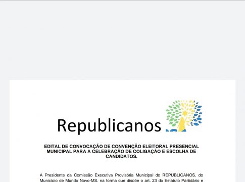 Publicação do edital do Republicanos