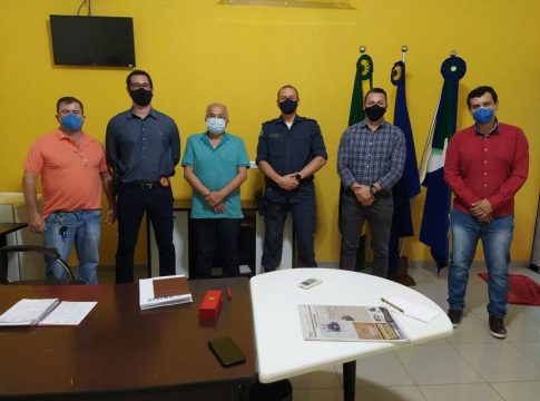 Prefeito Lídio Ledesma Recebe comandante e delegado da PM de Iguatemi