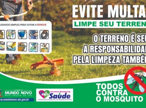 Endemias de Mundo Novo, preocupada com a dengue, vem fazendo notificações e exigindo quintais limpos