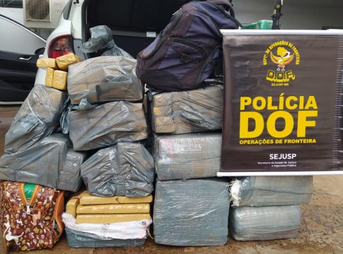 Casal que transportava mais de 200 quilos de maconha foi preso pelo DOF durante a Operação Hórus