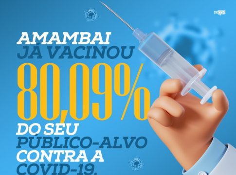 Amambai já vacinou 80.09% do público-alvo contra a COVID-19