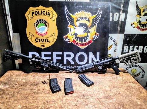 Policiais civis apreendem dois fuzis em ações distintas na fronteira com o Paraguai