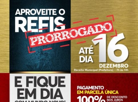 Refis de Mundo Novo se encerra nesta quinta-feira com horário estendido