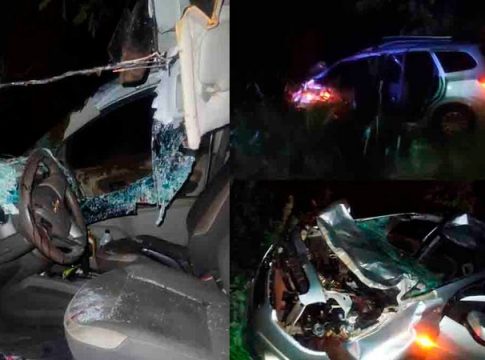Casal é socorrido em estado grave após acidente na BR-262; filhas de 9 e 13 anos estavam no carro