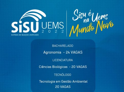 Sisu 2022: UEMS/Mundo Novo oferta 64 vagas em Agronomia, Ciências Biológicas e Gestão Ambiental