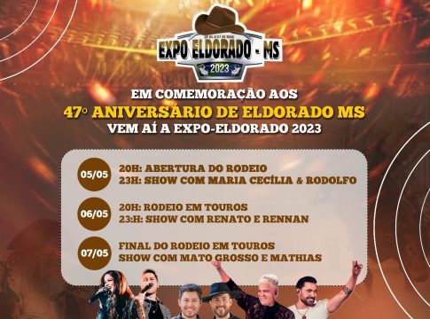 Expoeldorado e circuito de bandas e fanfarras marcam os 47 anos do município