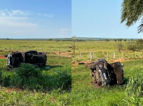 PRF aposentado e esposa morrem, após veículo sair da pista e capotar em Nova Andradina