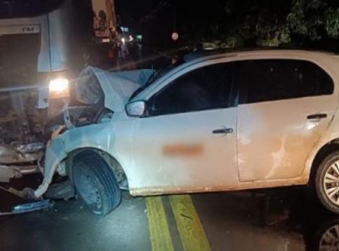 Caarapó – Pai morre e filho vai para UTI após acidente de carro na BR-163