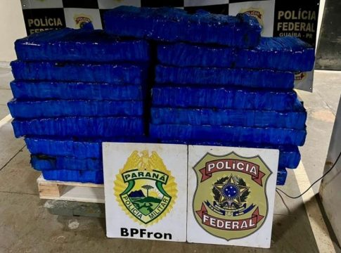 Após troca de tiros, PF e BPFron apreendem 1,4 tonelada de droga em Guaíra