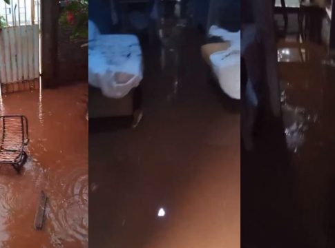 Mãe de 4 crianças se desespera após ter casa alagada por chuva em Campo Grande