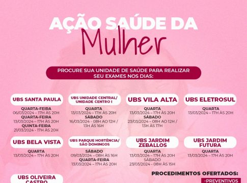 Guaíra promove no mês de março atendimento especial para as mulheres