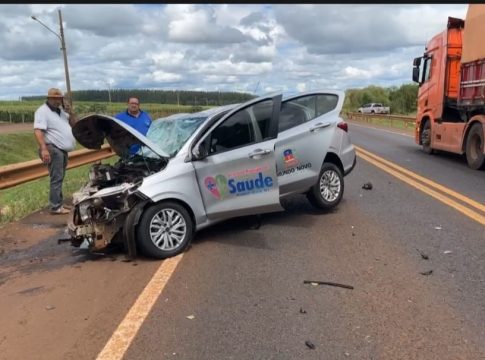 Motorista da saúde de Mundo Novo sofre acidente em Nova Alvorada do Sul e sai ileso