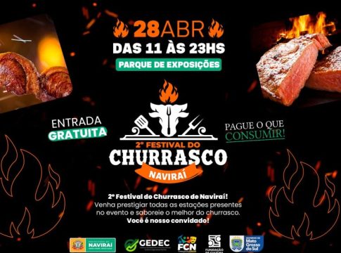 Prazo de inscrições para o 2º Festival do Churrasco de Naviraí termina no dia 05 de abril