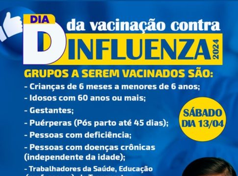 Saúde de Mundo Novo realiza o Dia D da Vacinação contra a Influenza neste sábado