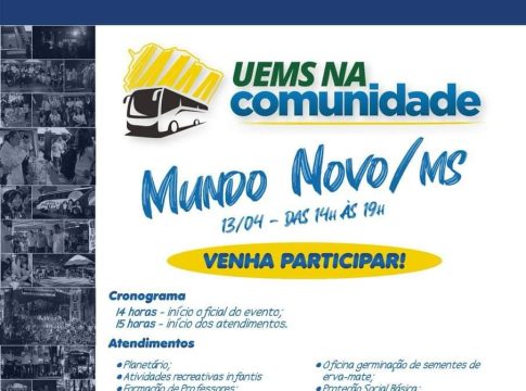 Neste sábado tem projeto “UEMS na Comunidade” em Mundo Novo