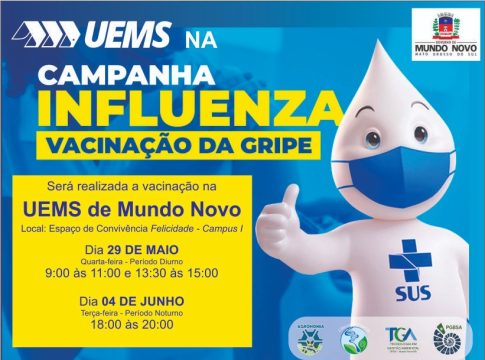 Uems de Mundo Novo participa da campanha de vacinação contra a influenza no dia 29 de maio