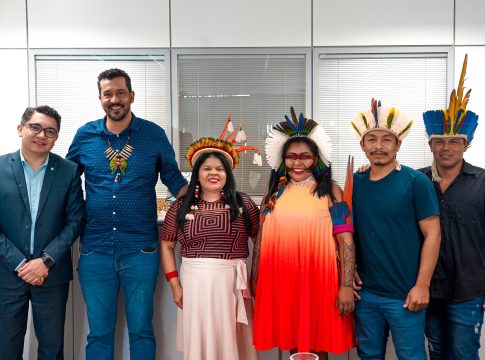 Cesinha e lideranças da aldeia são recebidos pela ministra dos Povos Indígenas