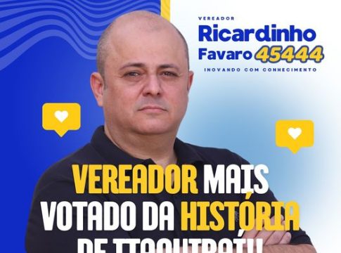 Ricardinho Fávaro faz história e é eleito o vereador mais votado de Itaquiraí