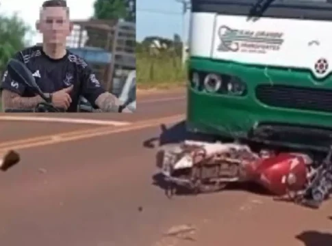 Adolescente morre ao bater moto em ônibus na BR-487 em Itaquiraí