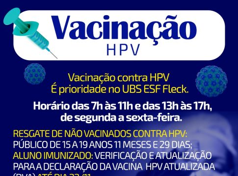 Saúde de Mundo Novo disponibiliza vacinação contra HPV neste mês de novembro