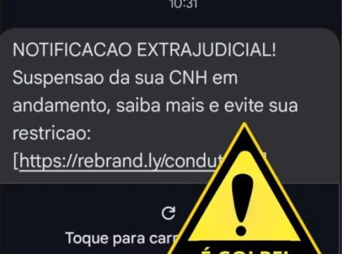 Detran faz alerta de golpe sobre SMS com notificação extrajudicial de suspensão de CNH