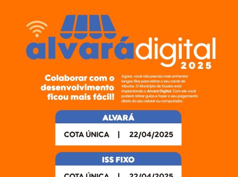 Município de Guaíra comunica que já estão disponíveis os boletos do ALVARÁ 2025