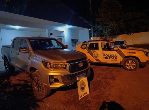 Hilux é recuperada em Guaíra logo após assalto em Terra Roxa