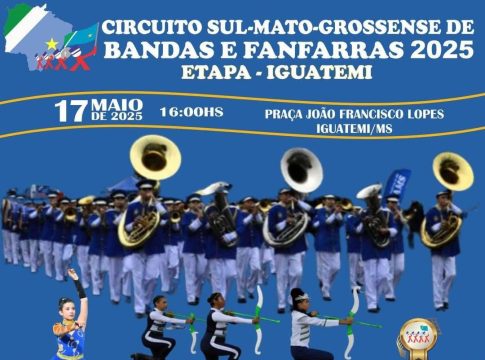 1ª etapa do Circuito Estadual de Bandas e Fanfarras acontece no próximo final de semana em Iguatemi