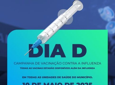 Município de Guaíra realizará no sábado, 10 de maio, a campanha de vacinação contra a Influenza