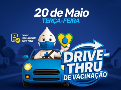 Prefeitura realiza Drive-Thru de vacinação contra a gripe nesta terça-feira (20), em frente ao Paço Municipal de Naviraí