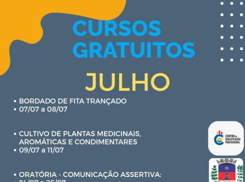 Cursos disponíveis para este mês de julho no Centro de Qualificação