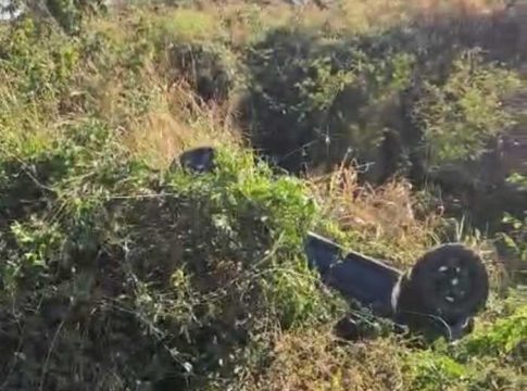 Comerciante morre em capotagem na MS-316, em Paraíso das Águas