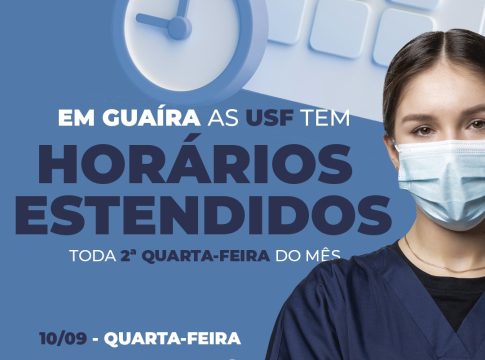 Quarta-feira tem horários estendidos nas USF de Guaíra