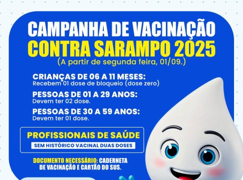 Saúde de Mundo Novo disponibiliza novas idades para vacinação contra Sarampo nesta segunda-feira (01)