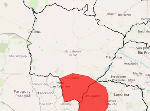 MS tem alerta vermelho para novo risco de tempestade