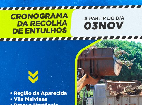 Município de Guaíra divulga próximos bairros que receberão a coleta de entulhos entre os dias 03 e 07 de Novembro