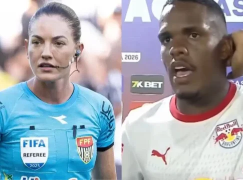 Jogador do Bragantino pede desculpas após fala machista contra árbitra sul-mato-grossense