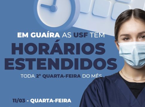 Quarta-feira tem horários estendidos nas USF de Guaíra