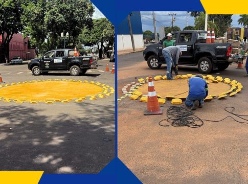 Trânsito: Prefeitura de Naviraí Intensifica Instalação de Rotatórias Vazadas para Ampliar Segurança Viária