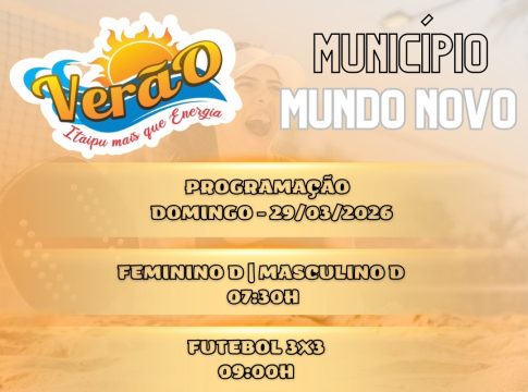 Confira os dias e horários dos jogos deste final de semana em Mundo Novo