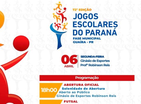 Guaíra divulga programação dos Jogos Escolares e convida comunidade para acompanhar as disputas